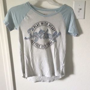 Wither and baby blue justice youth top!!